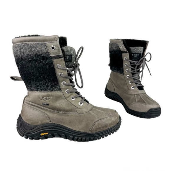 UGG Adirondack ll Waterproof Leather Lace Up Boot Sz 6 Vibram Sole - Picture 3 of 14